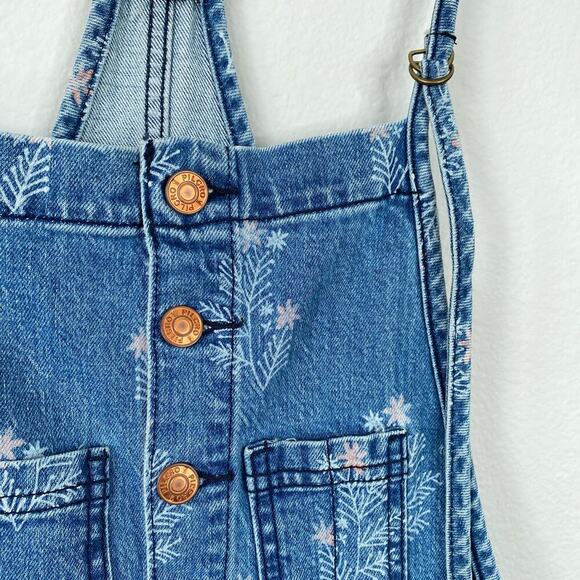 ANTHROPOLOGIE Pilcro Painters Denim Overalls Floral Shabby Chic Size 30 NWT New - Picture 5 of 13